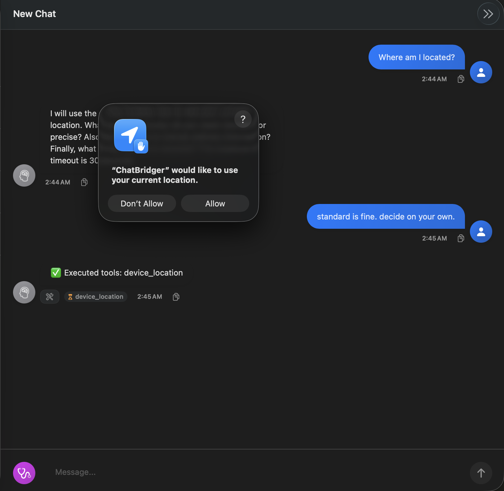 macOS system location permission dialog